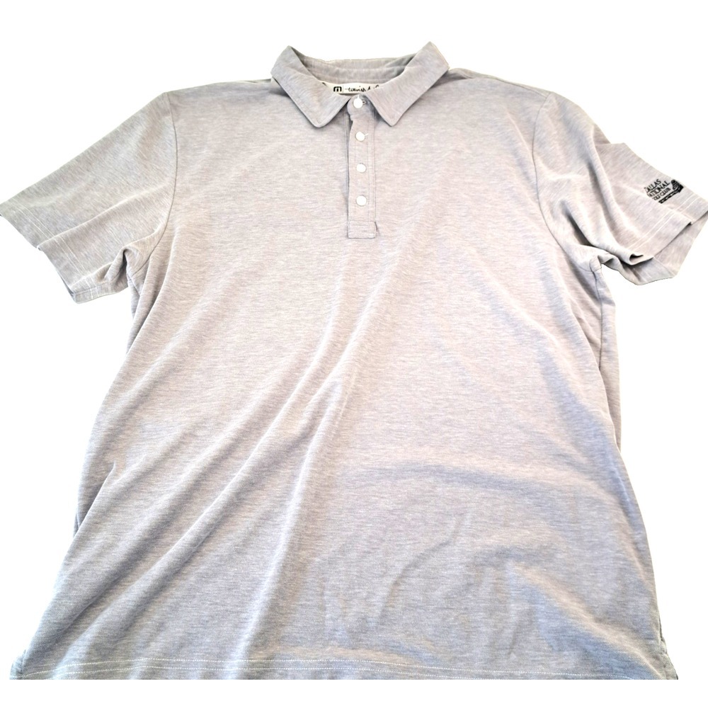 Travis Mathew Golf Polo Shirt Mens XL Dallas Golf Club‎ Logo Stretch Light Gray